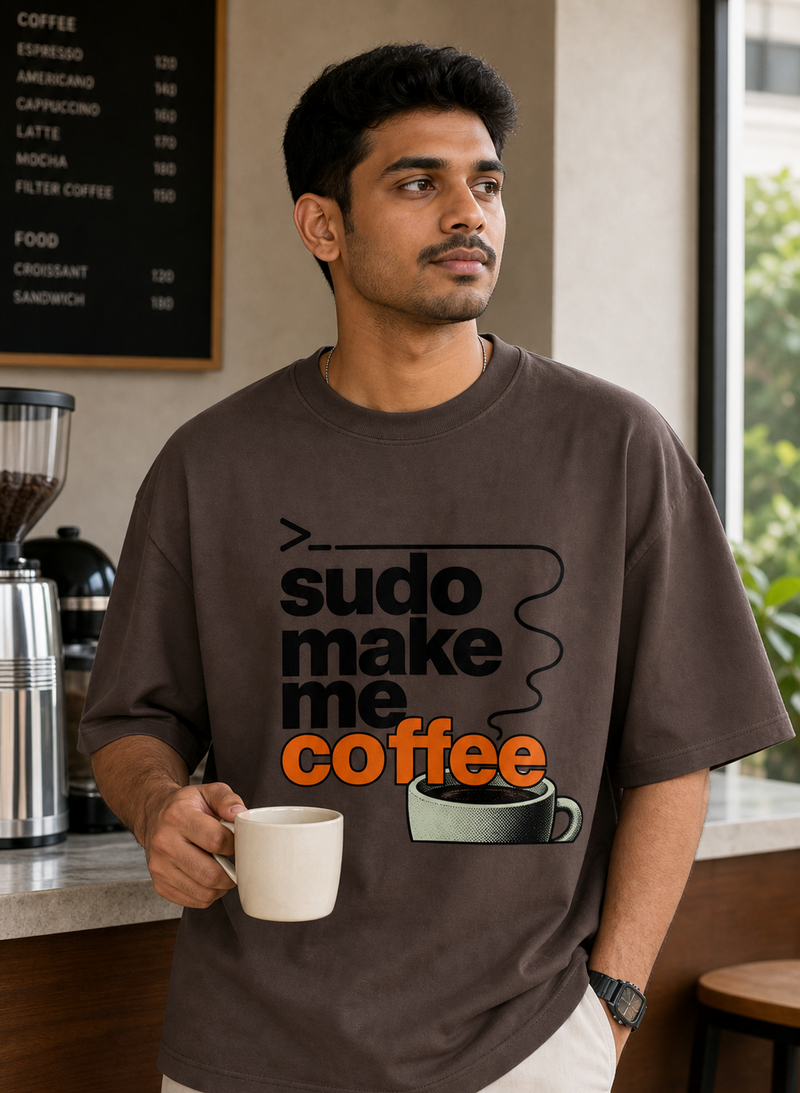 sudo make me coffee 240 gsm cotton tech T-shirt by Code.Wear()