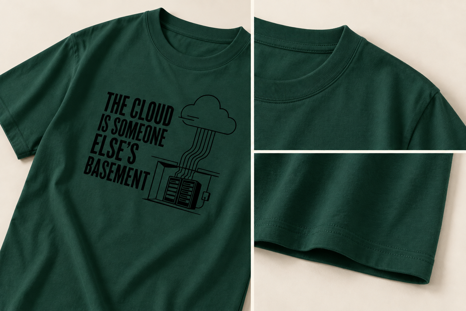 Cloud is a Basement garment, collar and fabric detail mockups