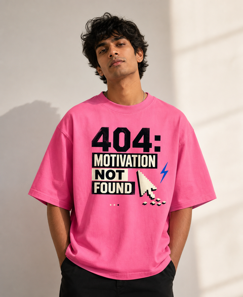 404 Motivation Not Found 240 gsm cotton tech T-shirt by Code.Wear()