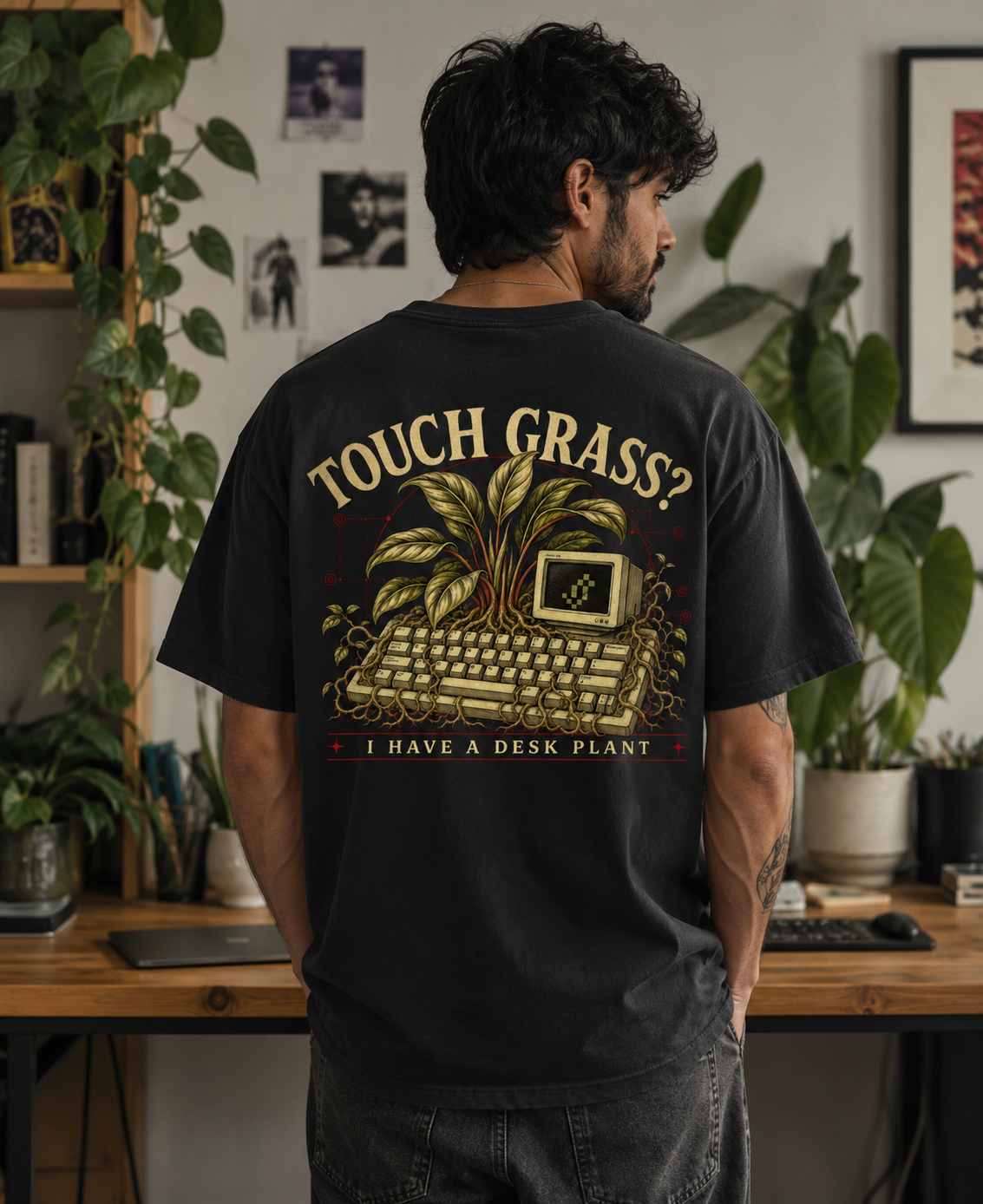 Touch Grass? 240 gsm cotton tech T-shirt by Code.Wear()