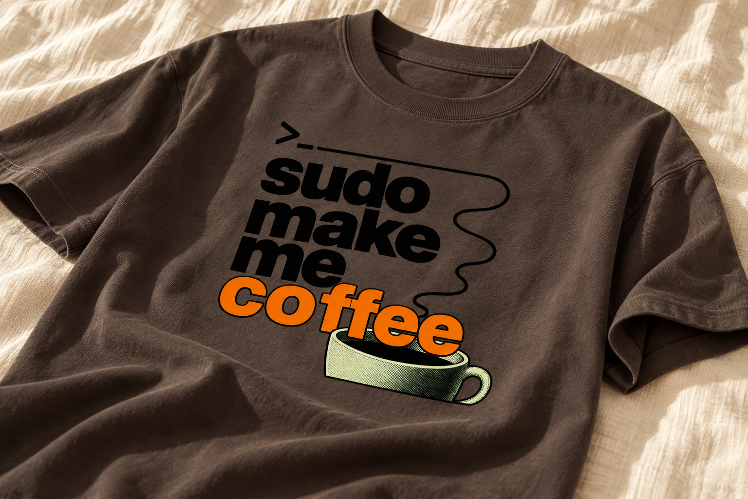 Coffee tee detail mockup
